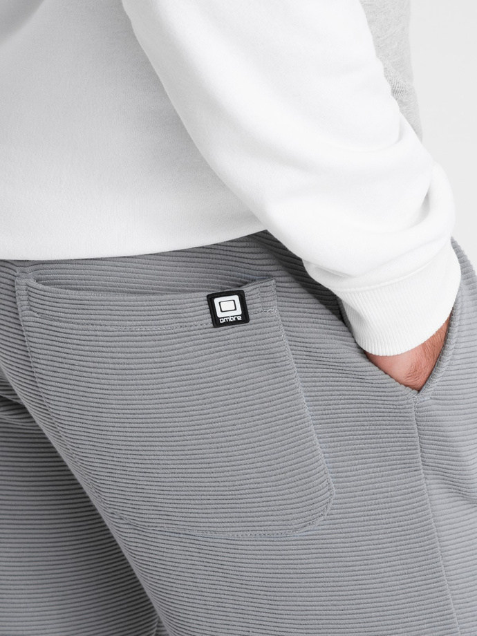 Men's ottoman fabric sweatpants - gray V5 OM-PASK-0129