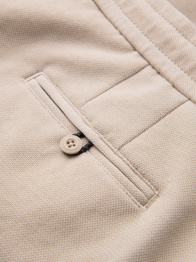 Men's SLIM FIT short shorts in melange structured knit - sand V3 OM-SRCS-0166