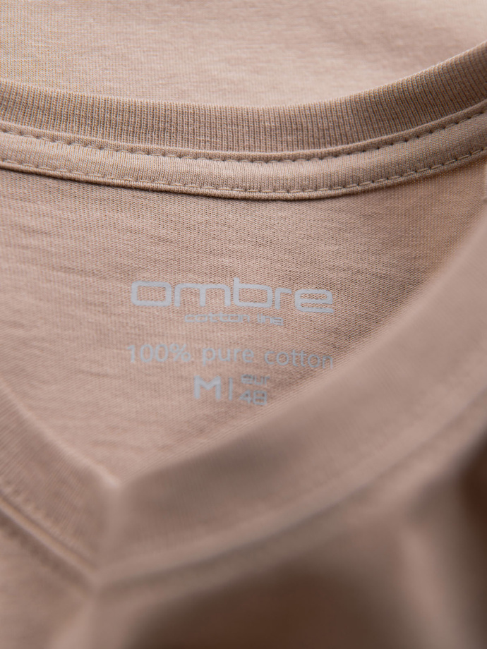Classic BASIC men's cotton T-shirt - sand V11 OM-TSBS-0236