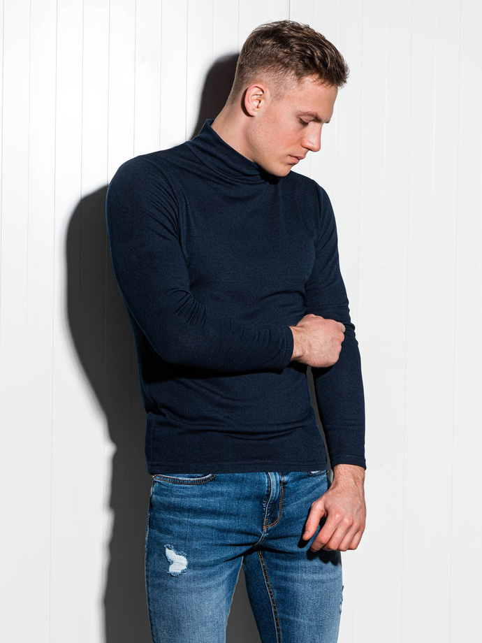 Men's polo neck - navy B1009