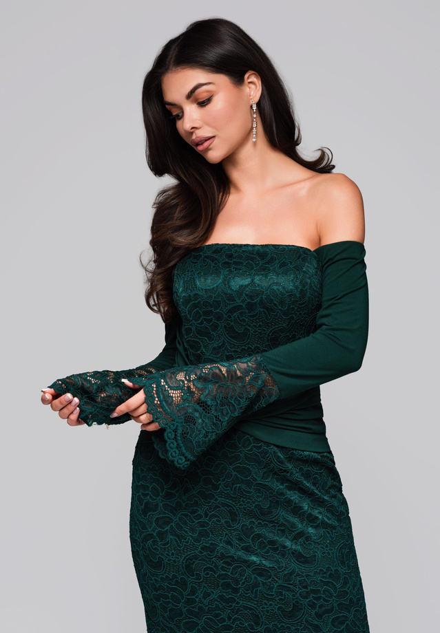 Evening dress LA-OM-DLR243 - bottle green