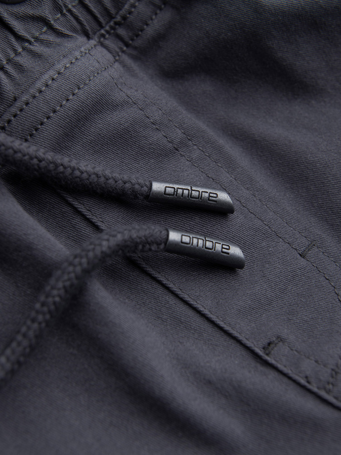Men's JOGGERS pants with zippered cargo pockets - graphite V3 OM-PAJO-0123