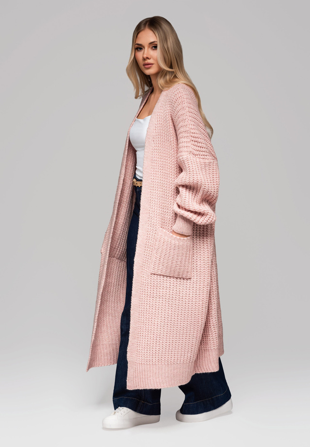 Kardigan damski LW-SWCD-0104 - powrder pink