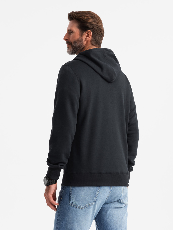 Bluza męska rozpinana z kapturem BASIC - czarna V1 B977