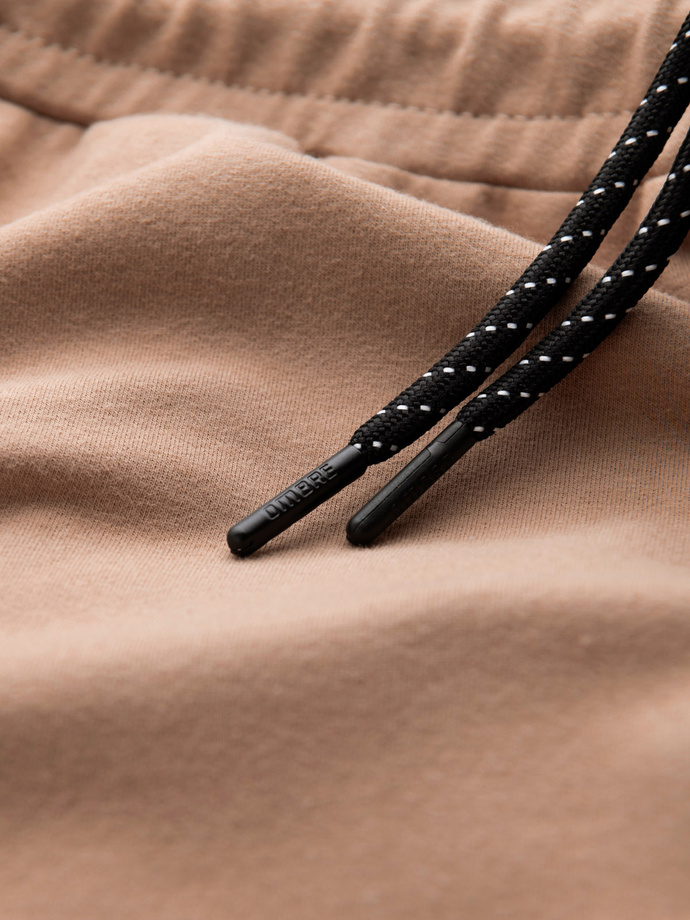 Men's sweatpants with logo - brown V3 OM-PASK-0167