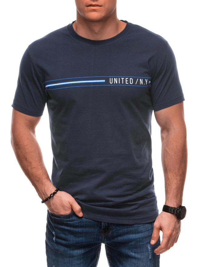 Men's printed t-shirt S2025 - navy blue