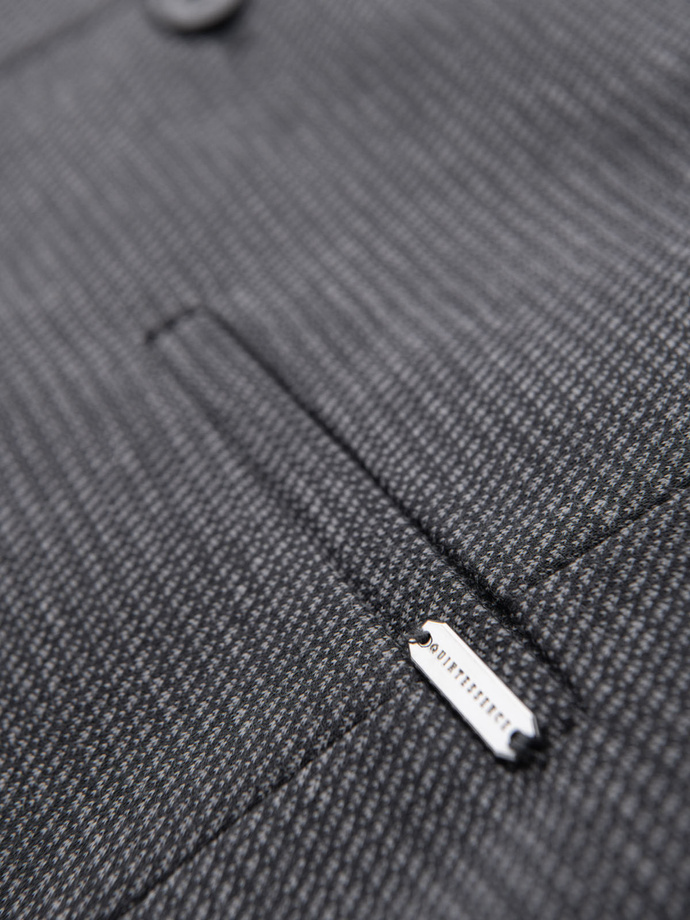 Fitted elegant men's structured knit vest - graphite V3 OM-BLZV-0147