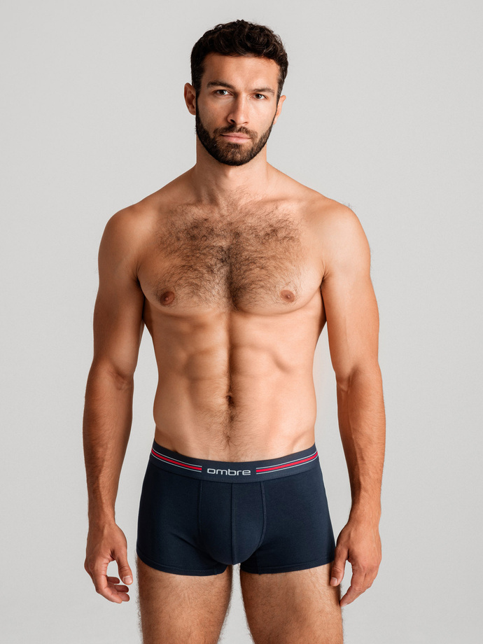 Classic fit men's boxer shorts with striped elastic band - 3 pack mix OM-UNBO-0109