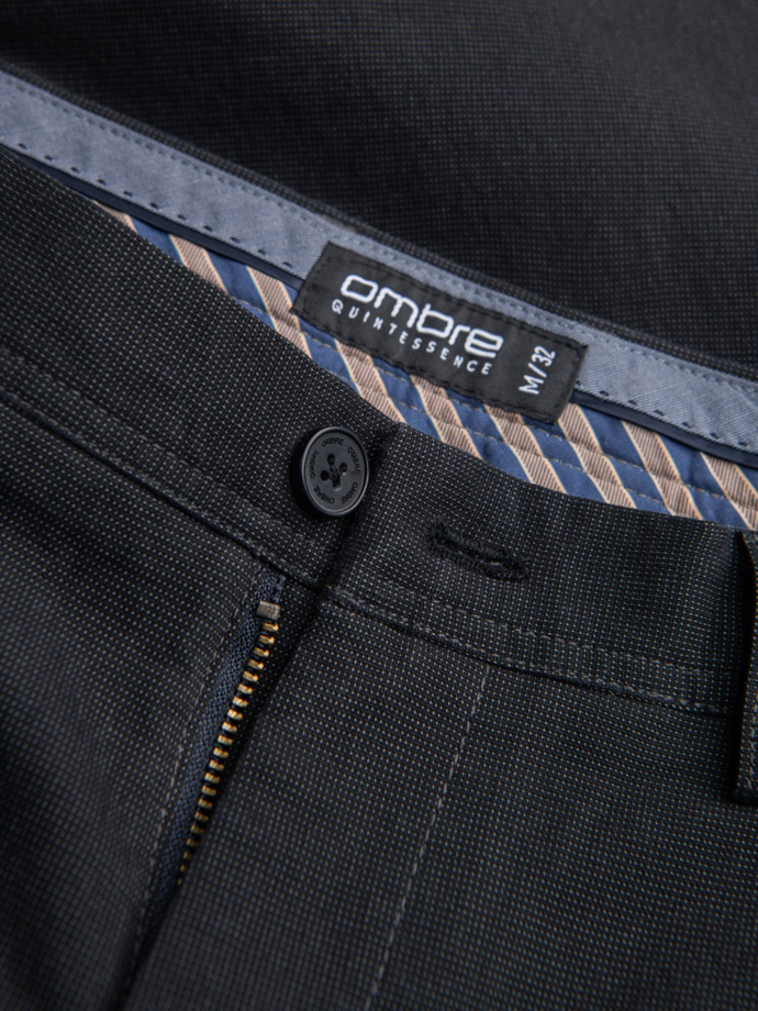 Men's classic chino pants with fine texture - graphite V4 OM-PACP-0188
