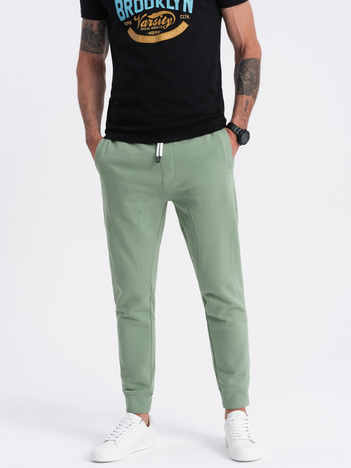 Men's jogger sweatpants - green V3 OM-PABS-0173