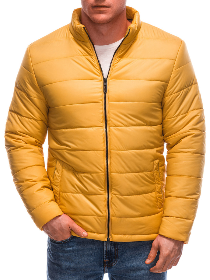 Men's mid-season quilted jacket C526 - mustard