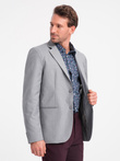 Classic men's jacket with pillowcase pocket - grey V1 OM-BLZB-0115