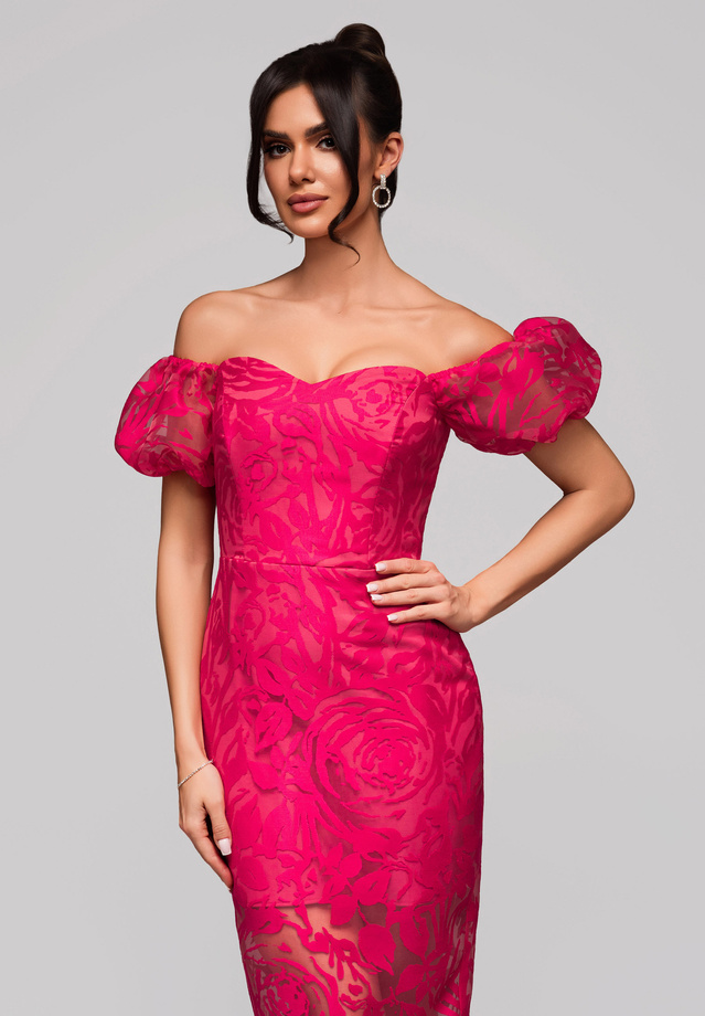 Evening dress LA-OM-DLR127 Regular Fit fuchsia