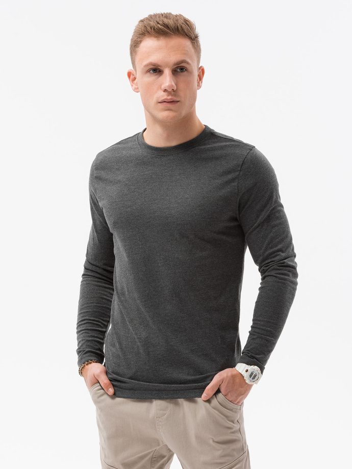 Men's plain longsleeve - dark grey L138