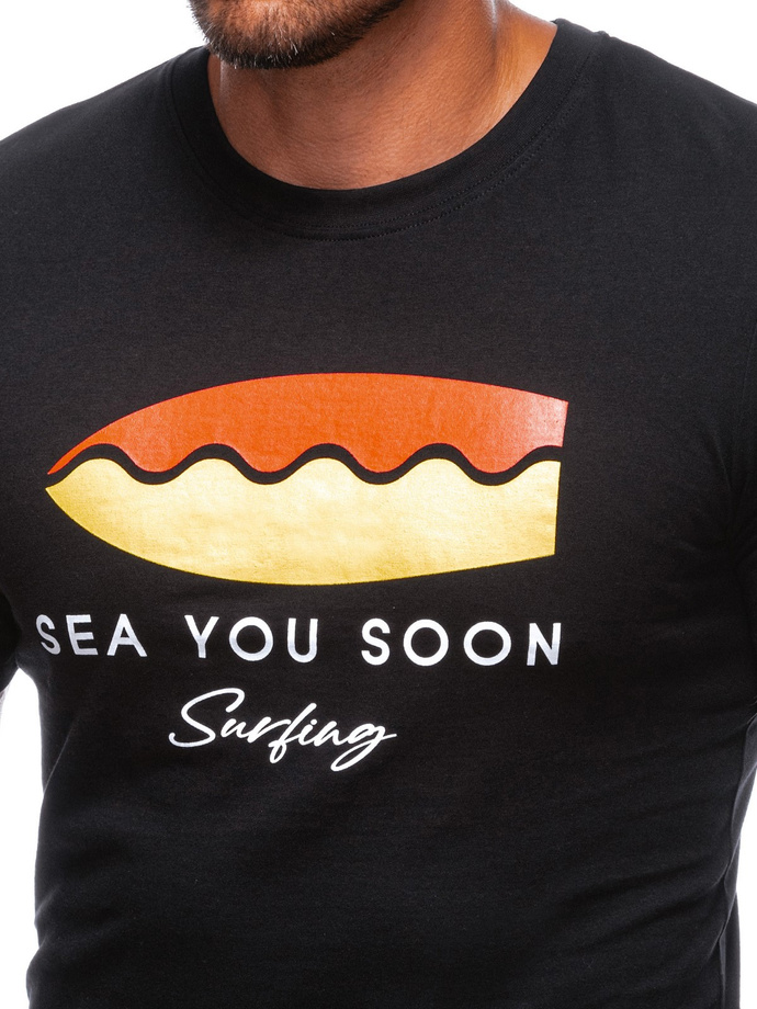 Men's printed t-shirt S2003 - black