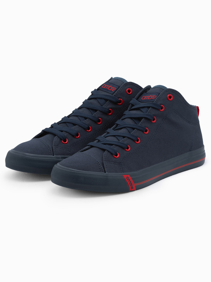 Men's shoes sneakers with contrasting elements - navy blue V3 OM-FOTH-0125