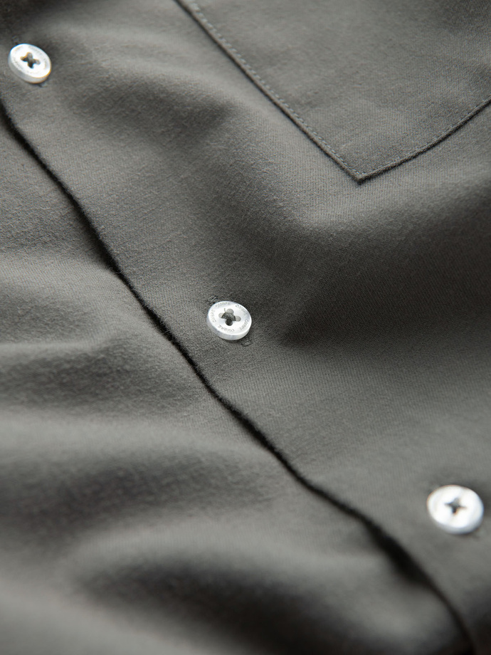 Koszula męska klasyczna regular fit - khaki V4 K694