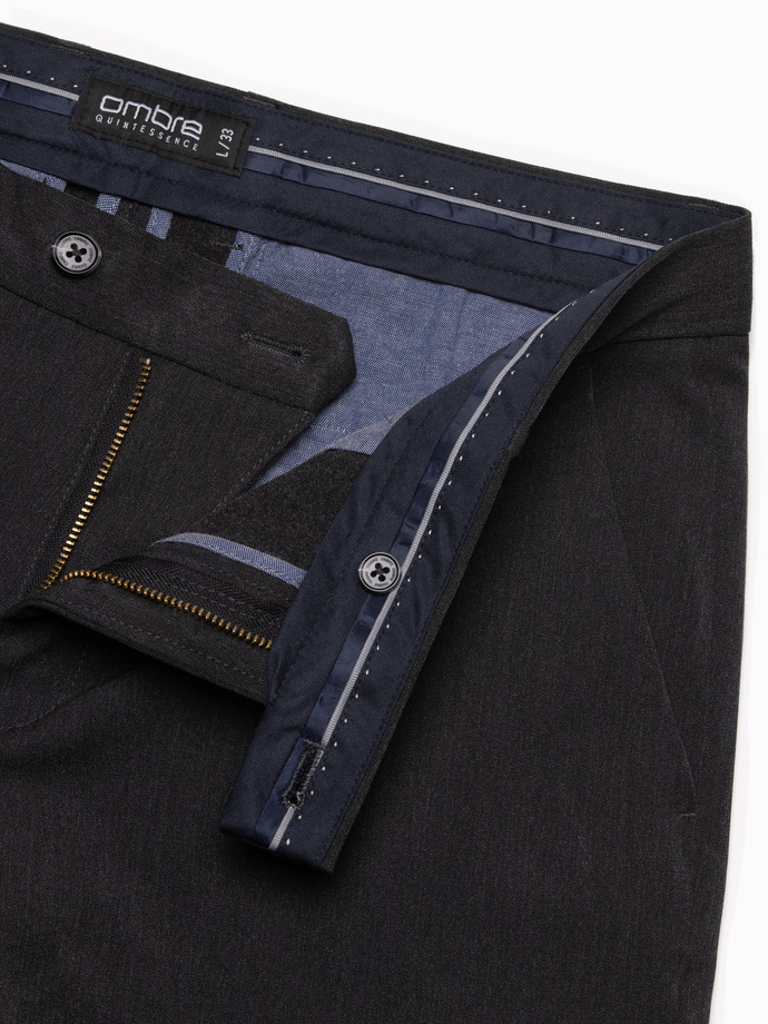 Eleganckie męskie spodnie chino SLIM FIT - grafitowe V2 OM-PACP-0191