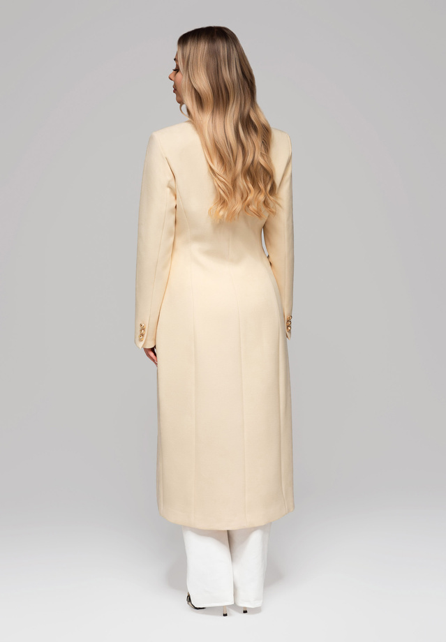 Men's minimalist coat with detachable vest - beige V1 OM-COLC-0139