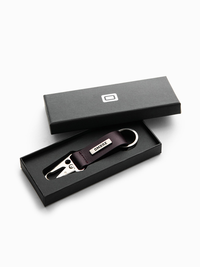 Men's key ring with snap hook - black V1 OU-ACKC-0100