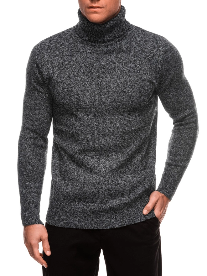 Men's turtleneck sweater E247 - black