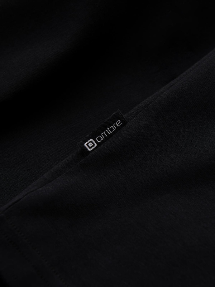 Men's SLIM FIT T-shirt with round neckline and logo - black V3 OM-TSCT-0220