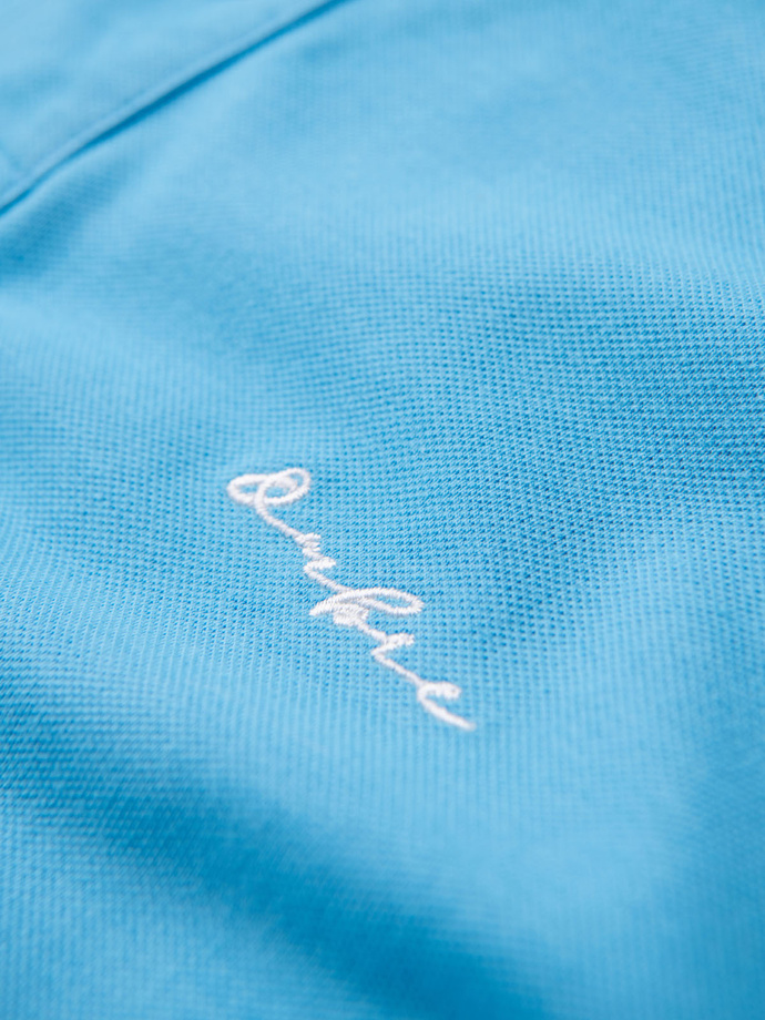 Koszulka polo z bawełnianej dzianiny pique – jasnoniebieska V3 OM-POSS-0103