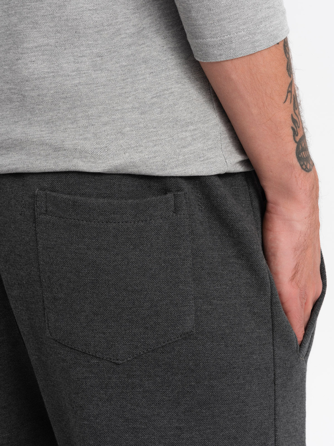 CARROT men's structured knit sweatpants - graphite melange V1 OM-PASK-0143