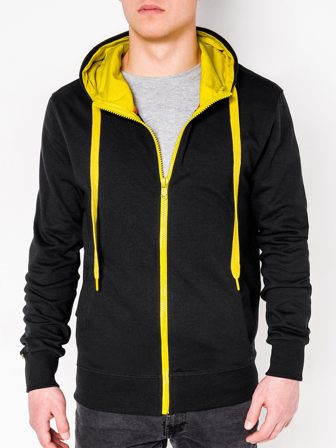 Men's zip-up hoodie - black/yellow B485