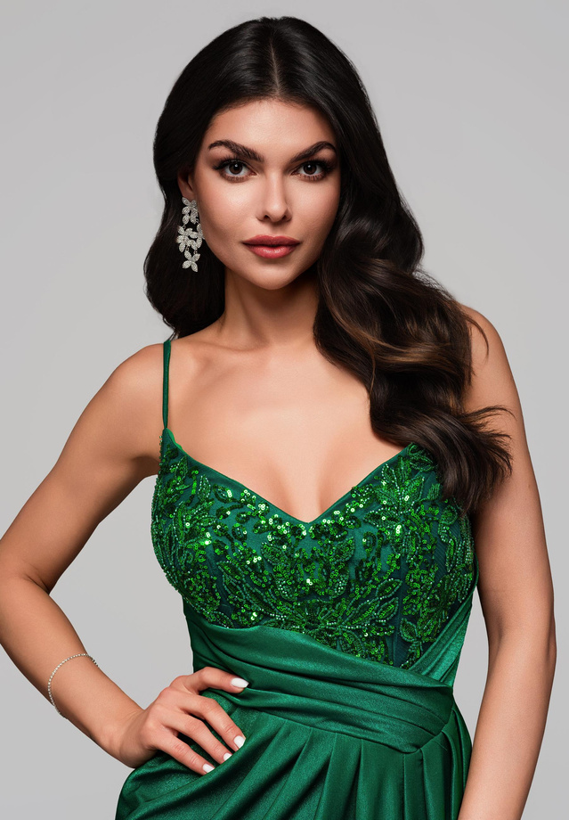 Evening dress LA-OM-DLR132 - green