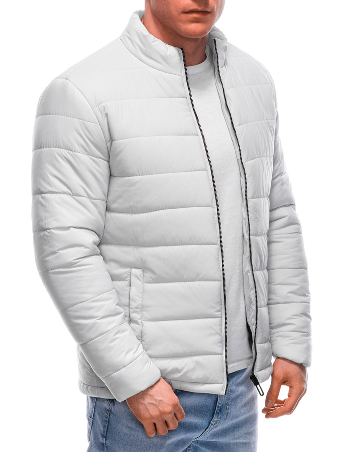 Men's mid-season quilted jacket C526 - light grey