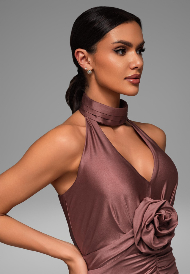 Evening dress LA-OM-DLR082 - brown