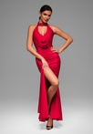 LA-OM-DLR083 Regular Fit raspberry evening dress