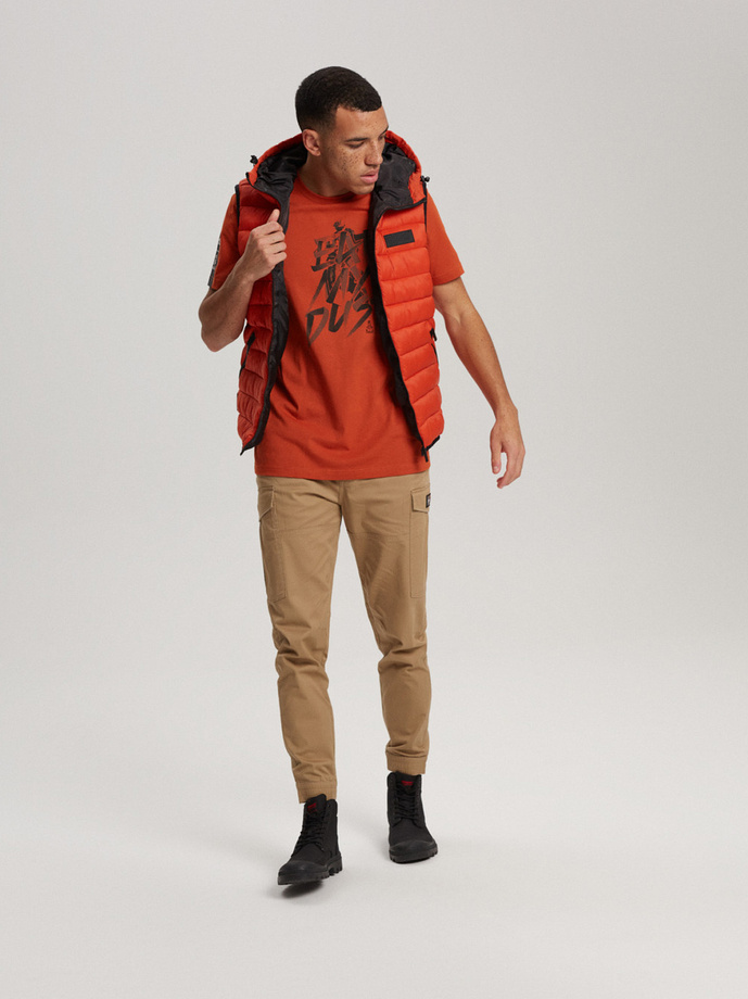 Men's printed T-shirt DKR D 0623 S1826 - orange