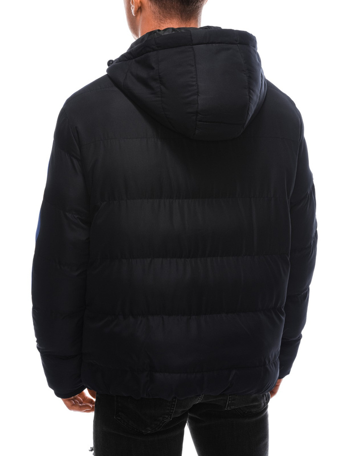 Men's quilted winter jacket - black V4 EM-JAHP-0101