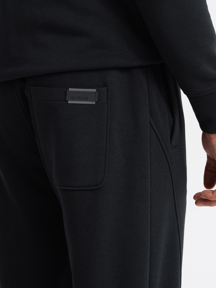 BASIC men's cotton sweatpants joggers - black V9 OM-PABS-0174