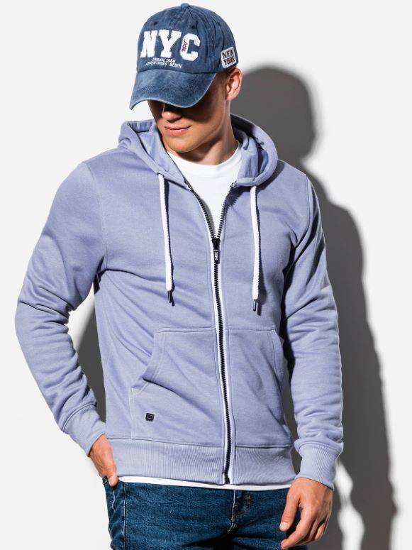 Men's zip-up sweatshirt - light blue B977