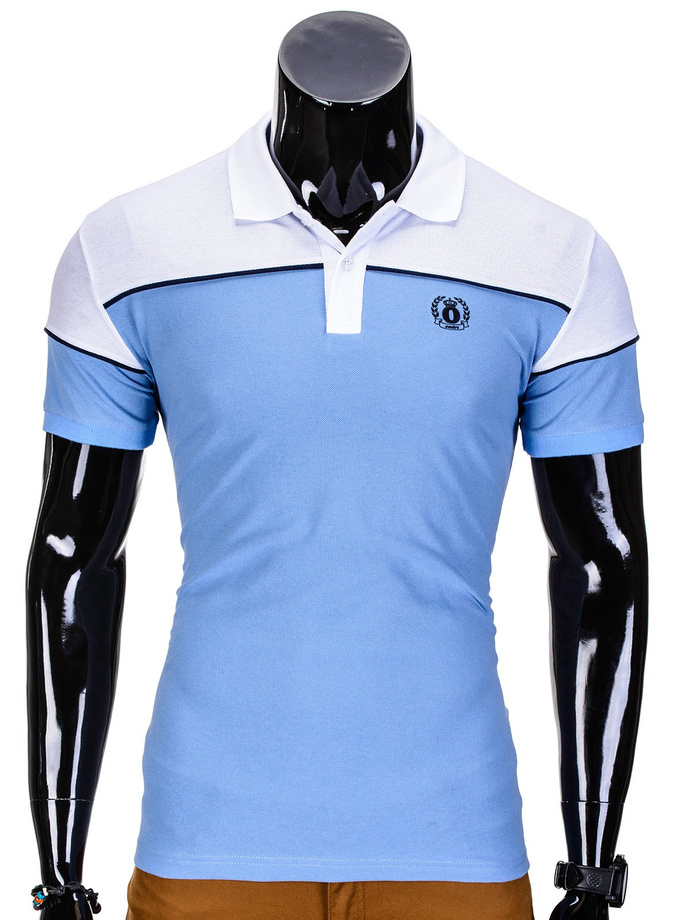 Men's plain polo shirt S832 - light blue