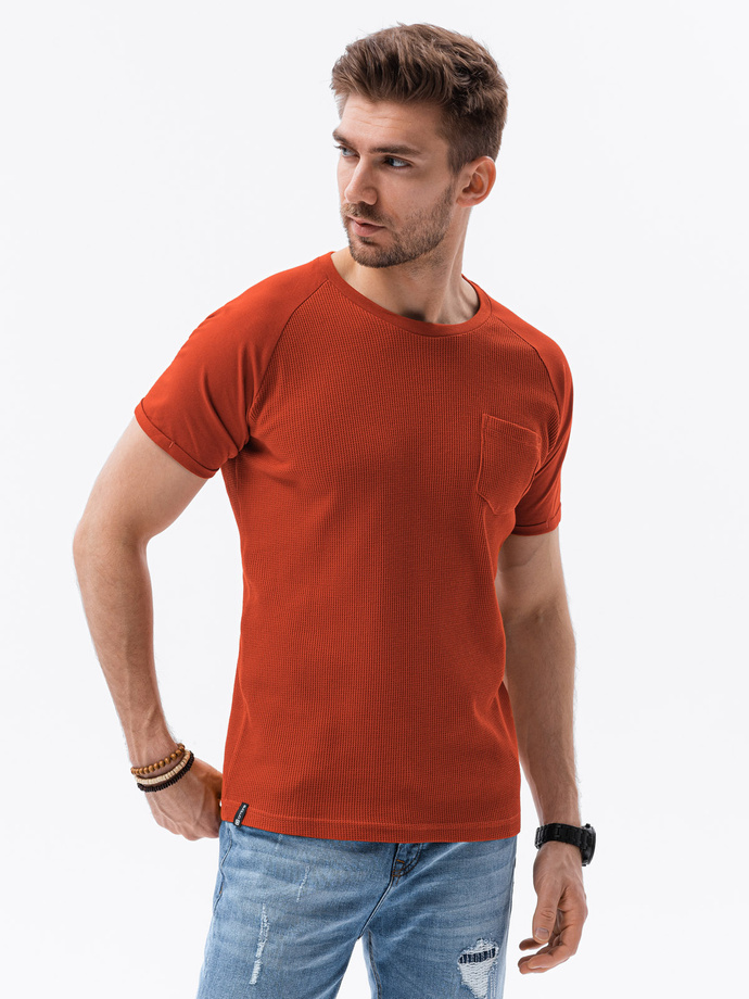 Men's plain t-shirt - brick S1182