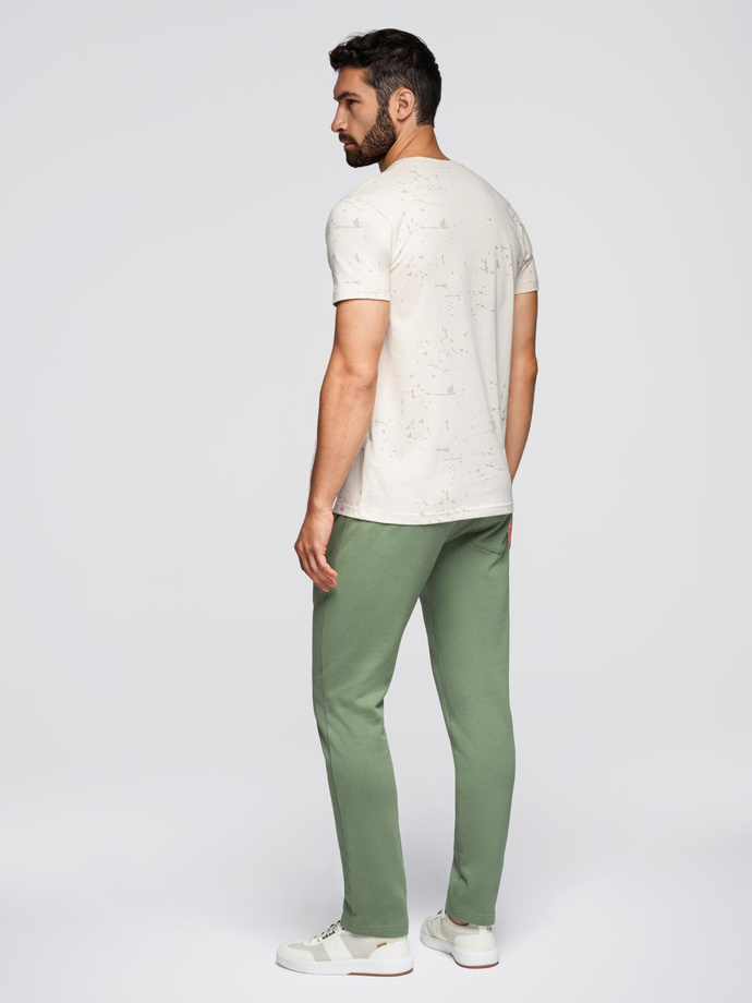Men's sweatpants with unlined leg - green V3 OM-PABS-0206