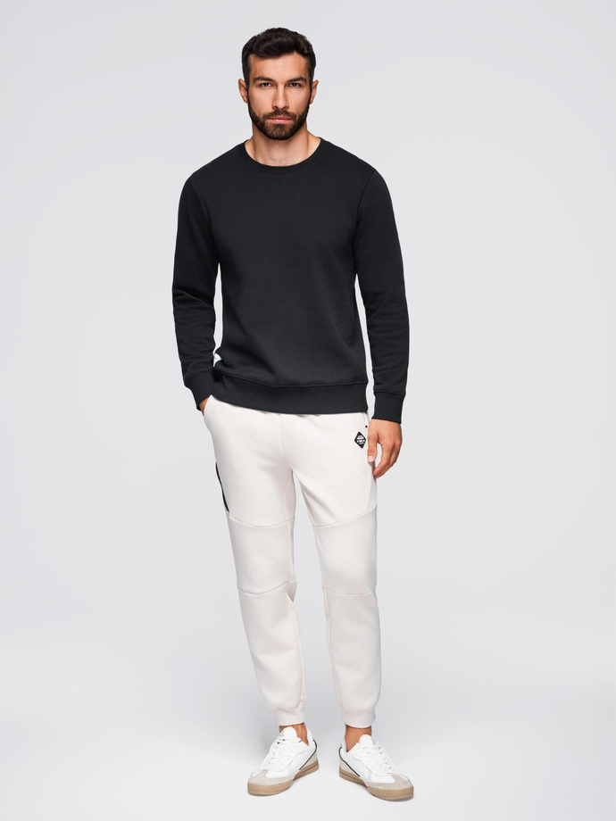 BASIC men's sweatshirt with round neckline - black V5 OM-SSBN-0175