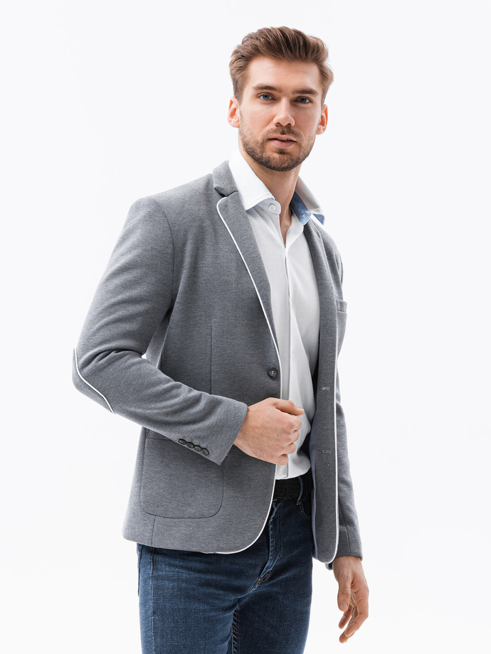 Elegant men's blazer - grey M81