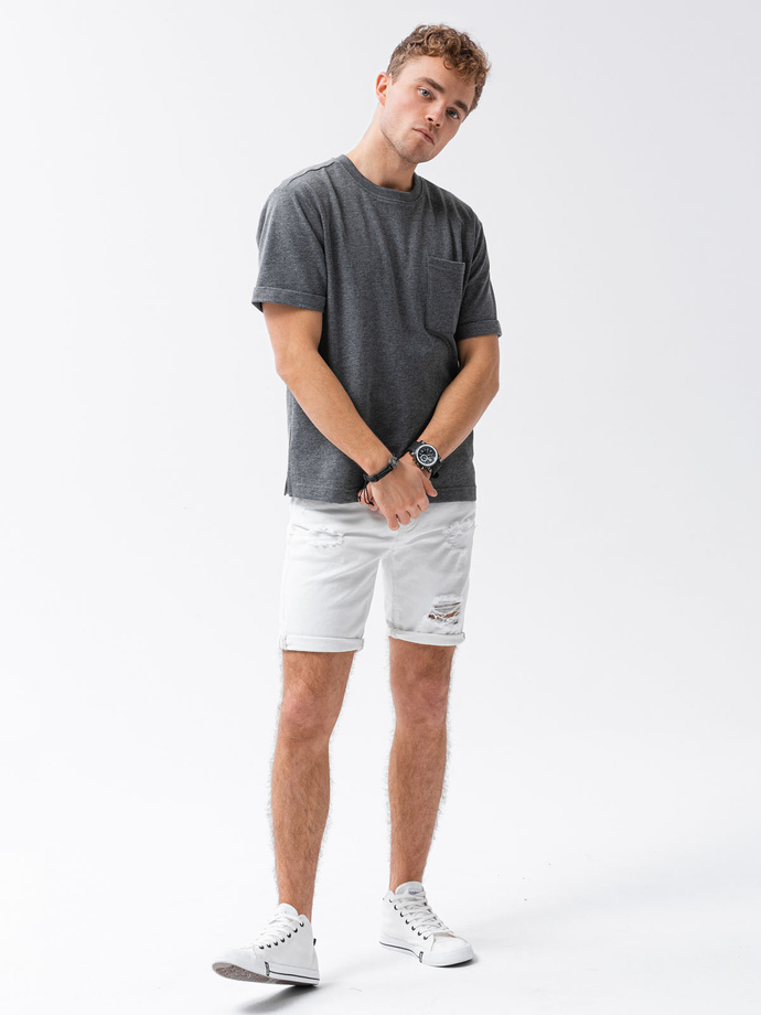 T-shirt męski z nadrukiem - czarny S1371