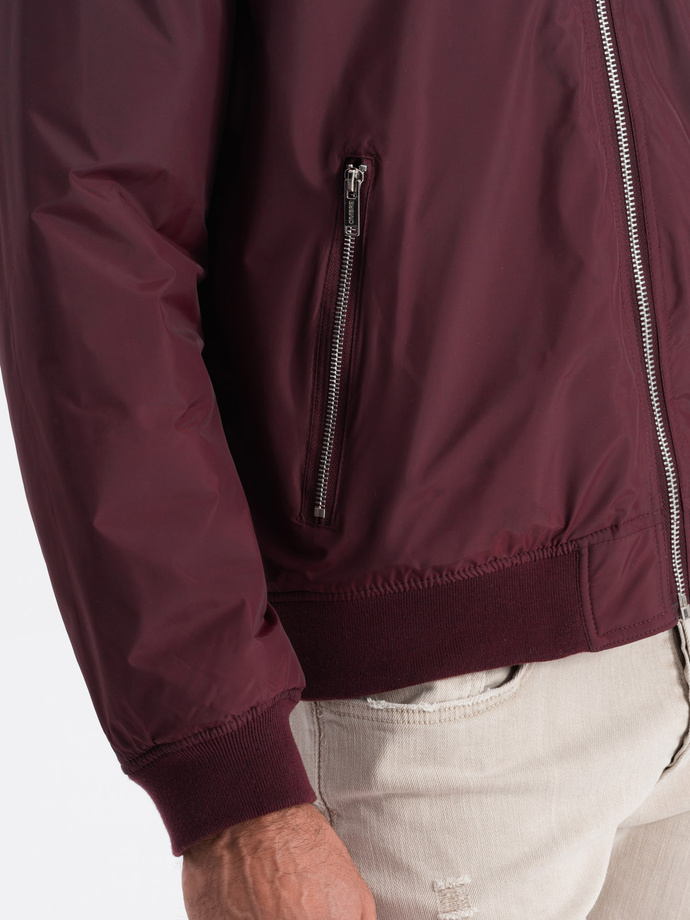 Men's bomber jacket - maroon V15 C538