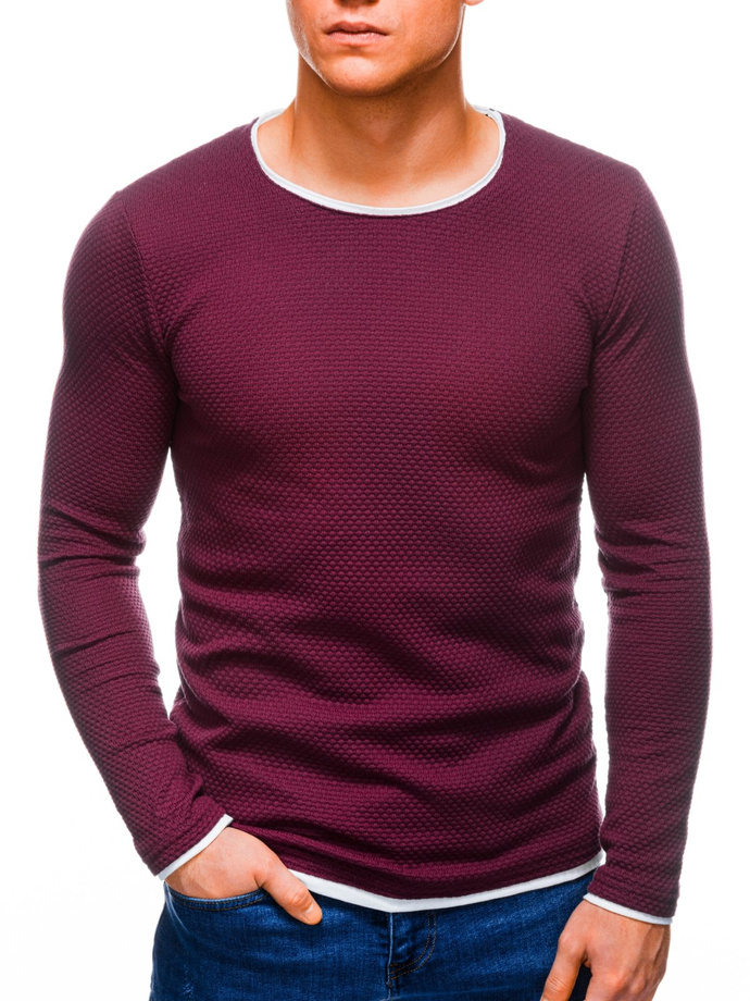 Men's sweater E176 - dark red