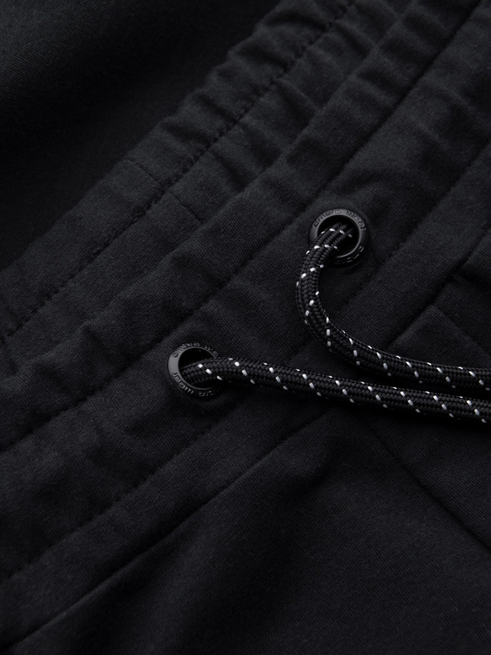 Męskie spodnie dresowe z logotypem – czarne V1 OM-PASK-0167