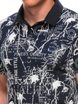 Printed Men's Polo Shirt S1994 - navy