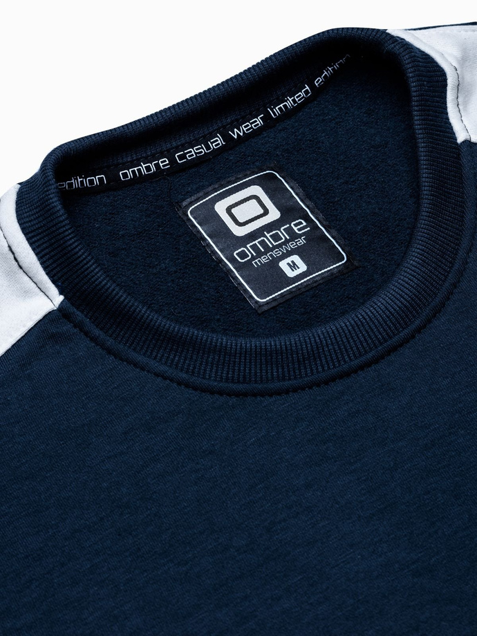 Men's hoodless sweatshirt OM-SSNZ-22FW-010 - V2 navy blue