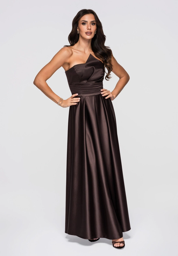 Evening dress LA-OM-DLR175 - brown