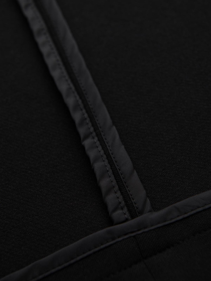 Men's SLIM knit jacket with subtle texture - black V2 OM-BLZB-0101